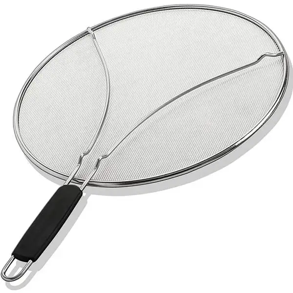 

2Pcs Stainless Steel Filter Lid Handle Collapsible Explosion-Proof Oil Cover Oil Screen Cover Oil Separator Cover