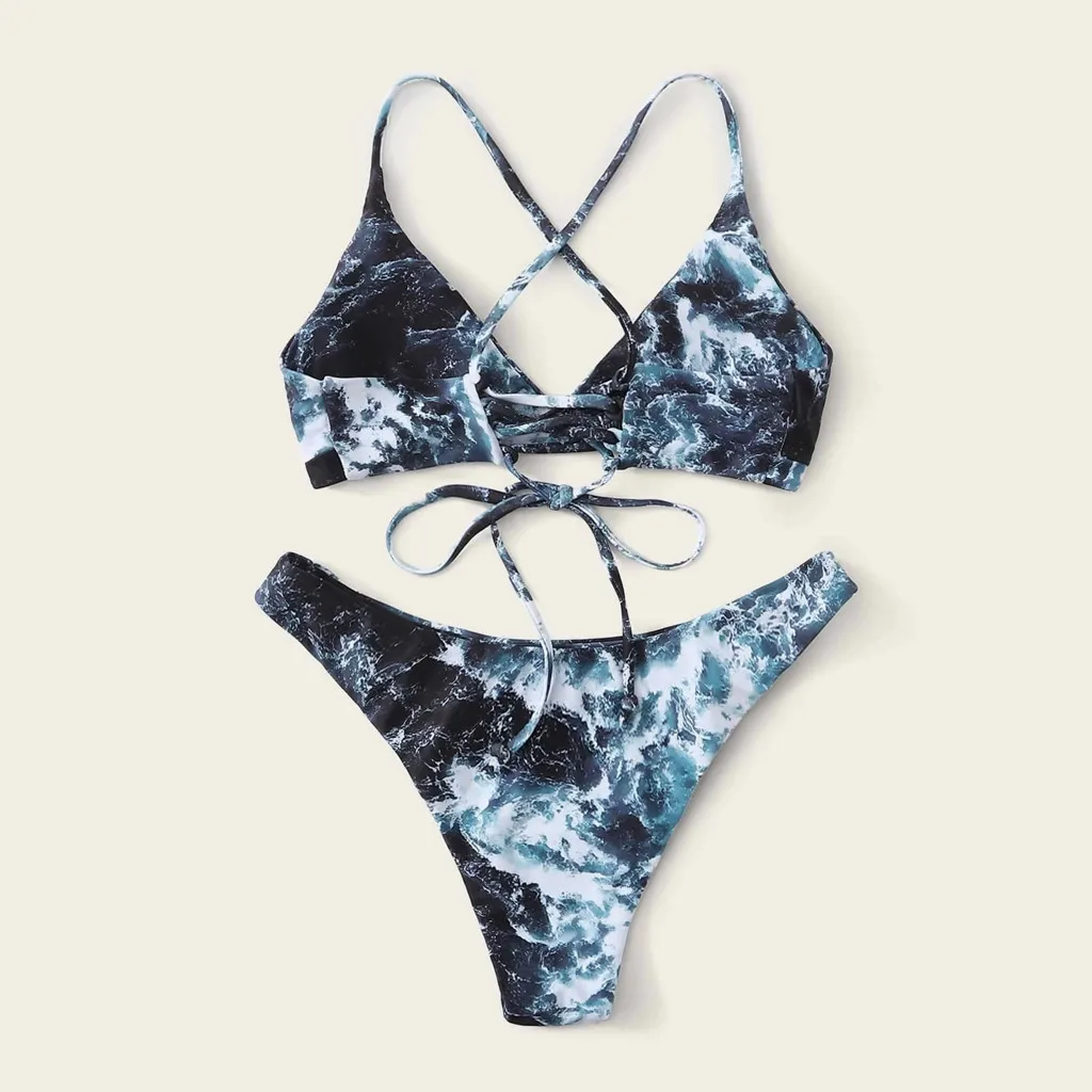 Сексуальное бикини женский купальник с эффектом пуш ап принтом бразильский