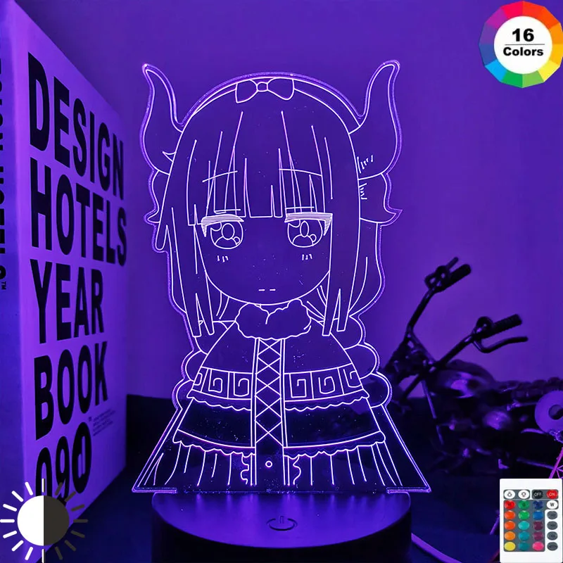 

Led Night Light Miss Kobayashi's Dragon Maid 3d Lamp Anime for Room Decor Nightlight Kid Child Birthday Gift Kanna Kamui Light