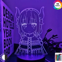 led night light miss kobayashis dragon maid 3d lamp anime for room decor nightlight kid child birthday gift kanna kamui light