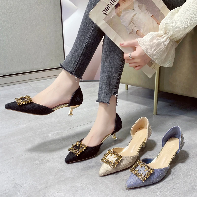 

Slip On African Woman Shoe Sexy Heels Shallow Mouth Lace-Up 2021 Branded Pumps Pointed Wedge Slip-On Burgundy Crossdressers Retr