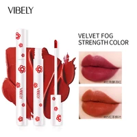 small red flower 6 color liquid lipstick velvet matte lip gloss waterproof long lasting lipstick lip tint cosmetics tslm1