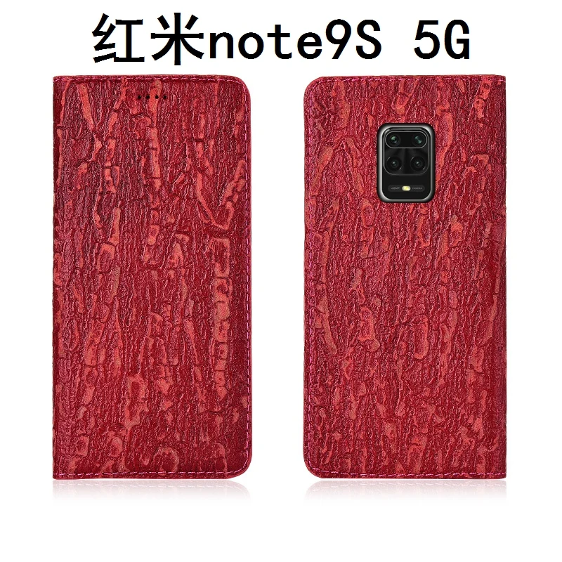 

pattern genuine leather magnetic phone case card slot for Xiaomi Redmi Note 9/Xiaomi Redmi Note 9S phone holster coque Funda