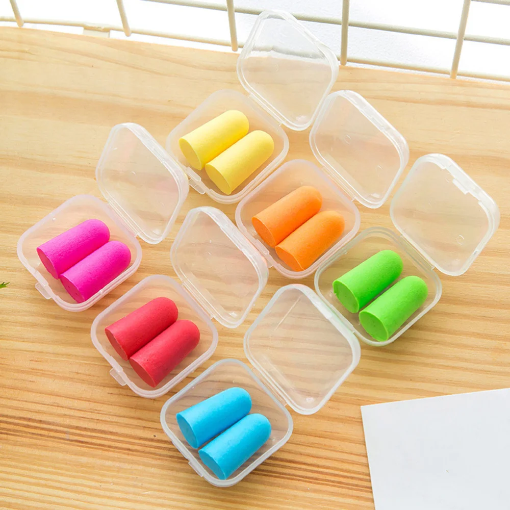 

6 Box Noise Reduction Ear Plug Noise-proof Sponge Earplugs Sleeping Memory Ear Caps Noise Prevention Earplugs Random Color