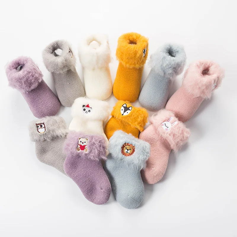 Новинка зимние плотные детские носки PPXX с мультяшным рисунком хлопковые мягкие