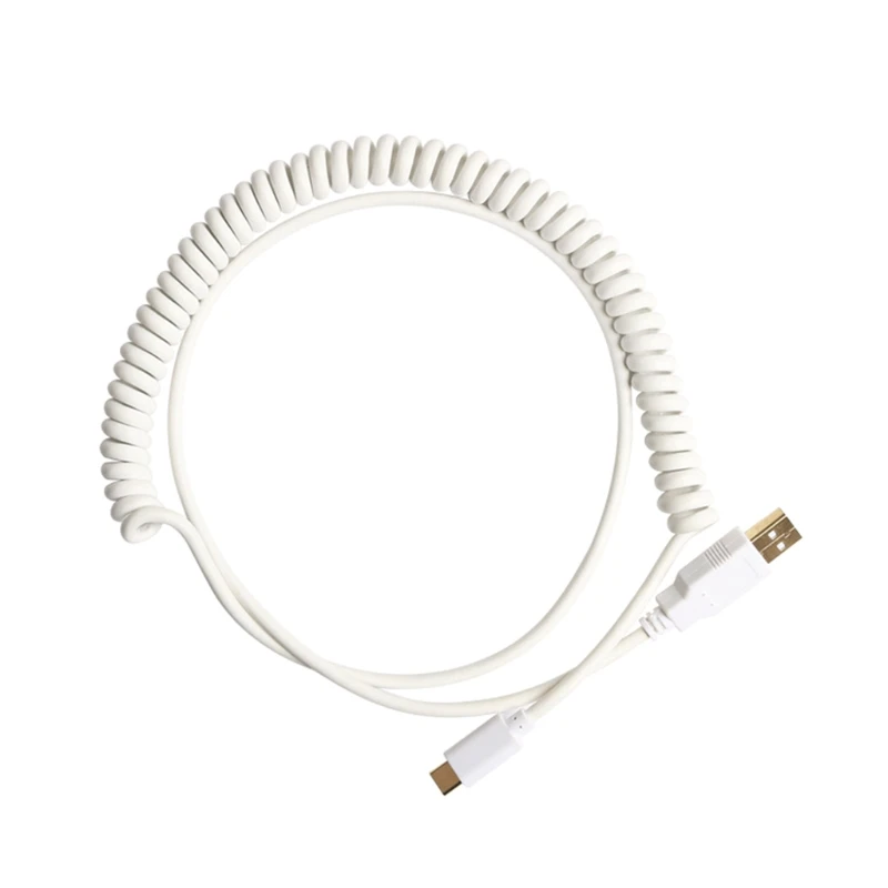 Creative Spiral Mechanical Keyboard Type-C Cable Wire Coiled USB Soft for Detachable Digital Spare Parts LX0B | Электроника