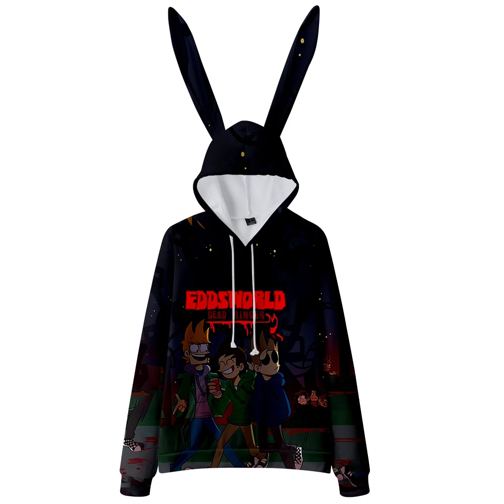 

WAMNI Eddsworld Bunny Ears Hoodie Cosplay Bunny Ear Pullover New Fashion Sweatshirts Women Girls Bunny Ear Tops Hip Hop Hoodies