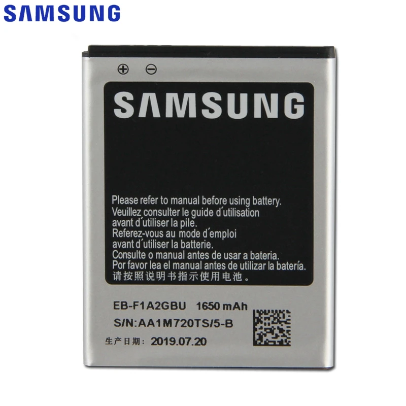 Сменный аккумулятор samsung для Galaxy S2 I9100 I9050 B9062 I9108 I9103 I777 настоящий аккумулятор телефона EB-F1A2GBU 1650 мАч