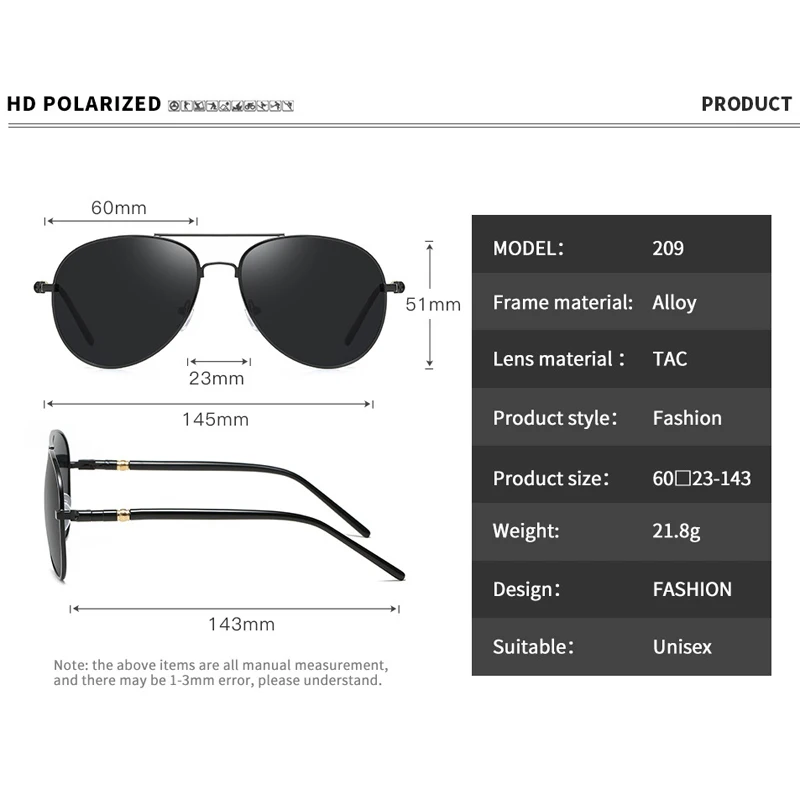 Солнцезащитные очки VCKA 2020 Pilot Metail Frame с увеличенным размером линз, специальным сплавом и весенними ластиками, для мужчин, с поляризацией, дизайнерские, для вождения.