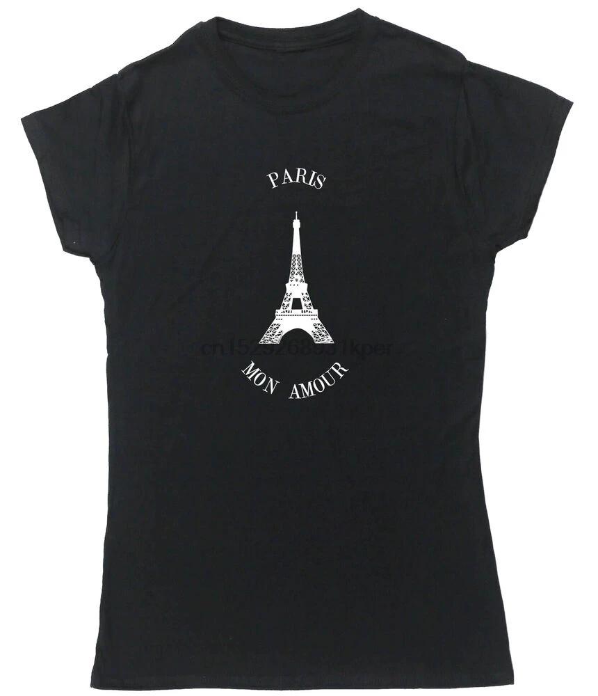 Женская футболка с коротким рукавом изображением Эйфелевой башни Парижа |