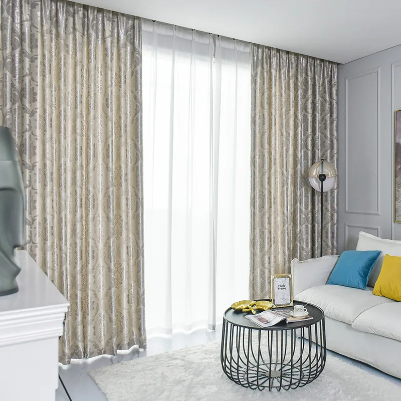 

European Jacquard Curtains Bedroom Luxury Fashion Simple Light Curtains