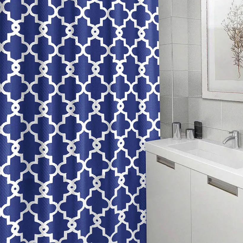 Геометрическая занавеска для душа, занавеска для ванной комнаты, водонепроницаемая, полиэстер, покрытие для купания с крючками, 180x180 см, для дома, отеля
