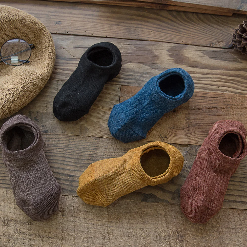 2021 New Japanese Bamboo Men's Invisible Socks 10 Pairs Summer Breathable Deodorant Silicone non-slip Mesh Ankle socks Thin