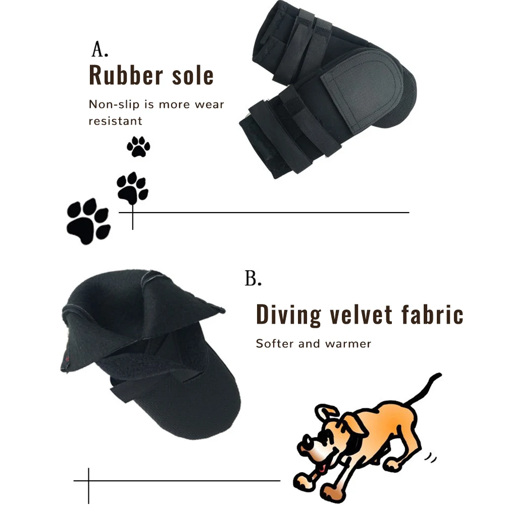 2 шт. Нескользящие ботинки для собак с резиновой подошвой | Дом и сад