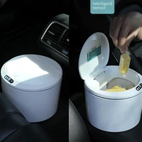 desktop sensor trash can battery operated automatic mini waste basket with lid for desk and vehicle 3l