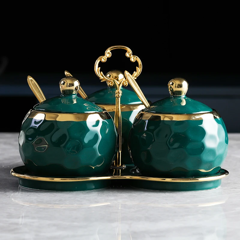 

Nordic Creative Seasoning Jar Ceramic Luxury Salt and Pepper Modern Spice Jar Container Sugar Bowl Especiero Kitchen Tools DG50S