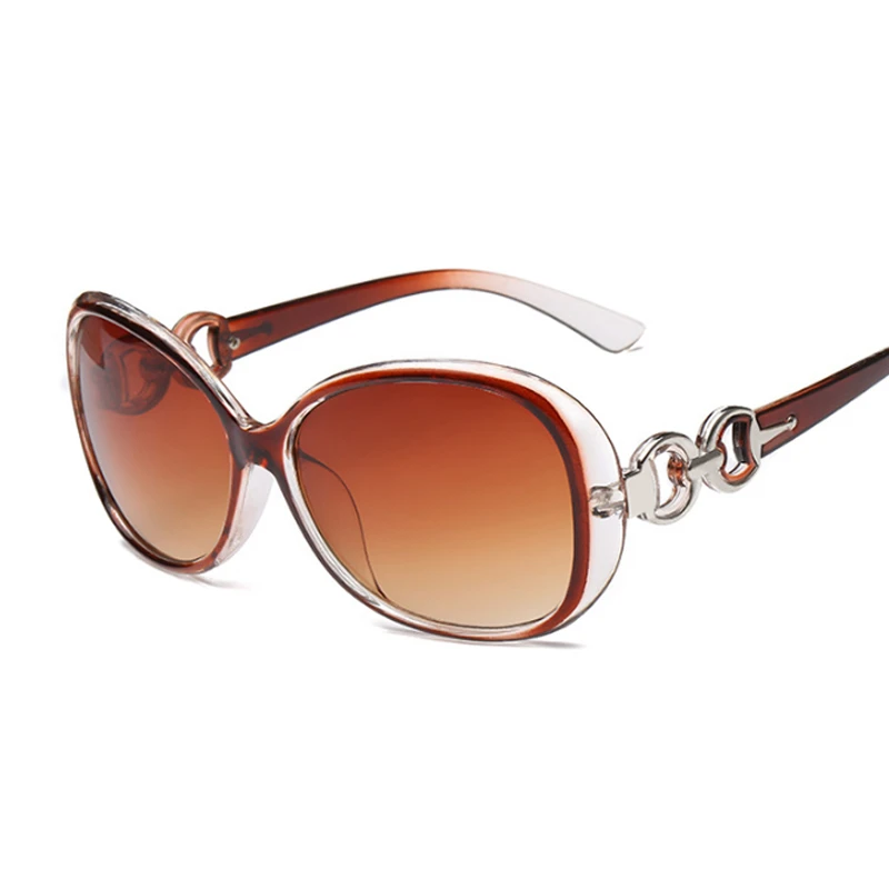 Коричневые ретро овальные солнцезащитные очки для женщин Ретро брендовые