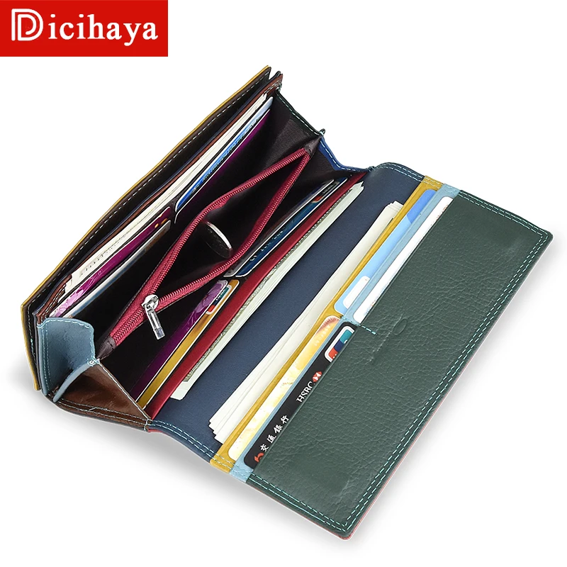 Кошельки DICIHAYA из натуральной кожи для женщин маленькие дамские бумажники на
