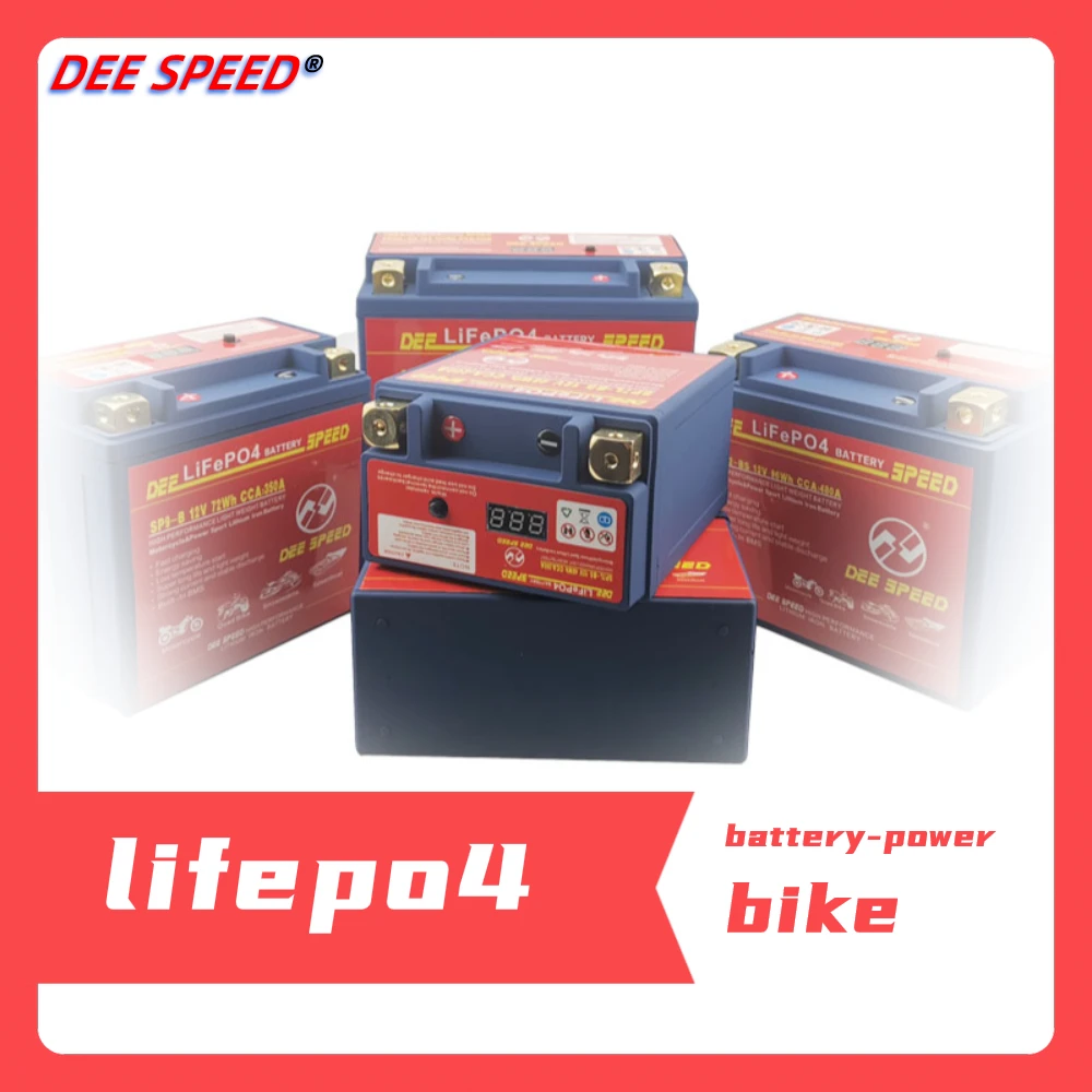 

LiFePo4 12V motorcycle battery 7Ah 9 10Ah 12Ah 14Ah 20Ah with BMS lithium iron start ups bateria for 125 Motorbike 12v battery