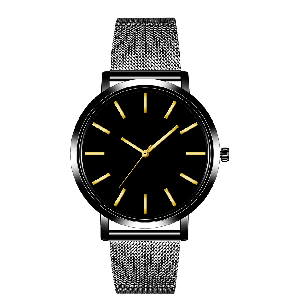B Black 2 Женские черные часы модные reloj mujer с сетчатым ремешком кварцевые часы из нержавеющей стали relogio feminino повседневные часы под платье - Цвет: B Black 2