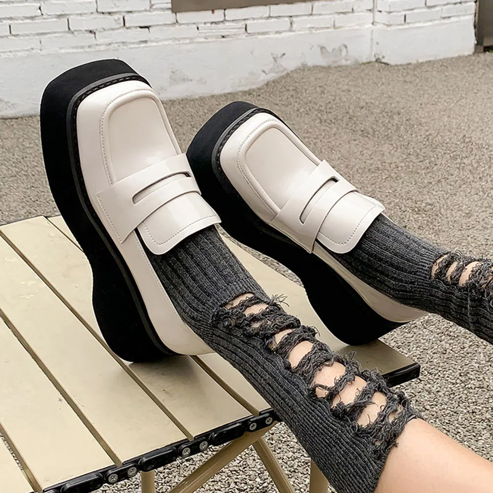 

Lapolaka Luxury Brand Design Slip On Platform Flat Loafers Leisure Flats Genuine Leather Woman Casual Shoes