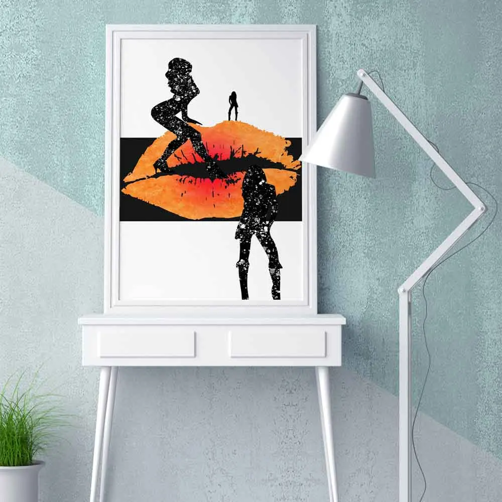 

Nordic figure oil painting model watercolor abstract art canvas painting living room corridor office home decoration mural