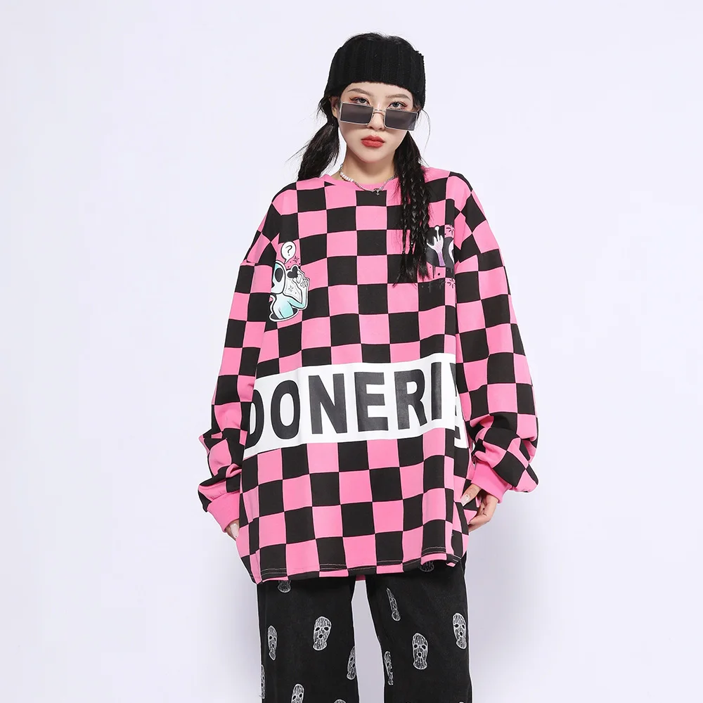 

Женская футболка с длинным рукавом, в клетку