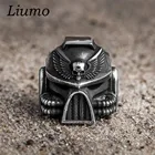 Мужские кольца Liumo Lr1317, винтажные, в стиле панк, с большим черепом, из сплава
