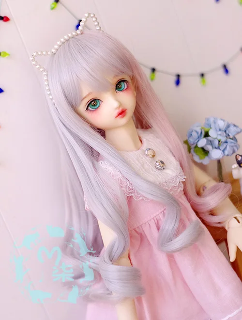 Новое платье принцессы 1/3 22 23 см 1/4 18 19 SD MSD BJD кукла парик Двойной Цвет серый +