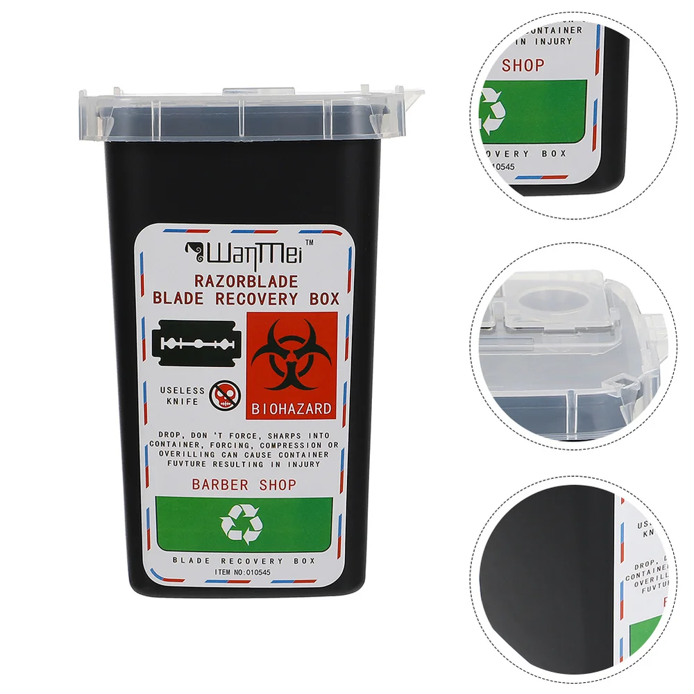 

2Pcs Shaving Blades Storage Boxes Portable Waste Shaving Blades Container Black