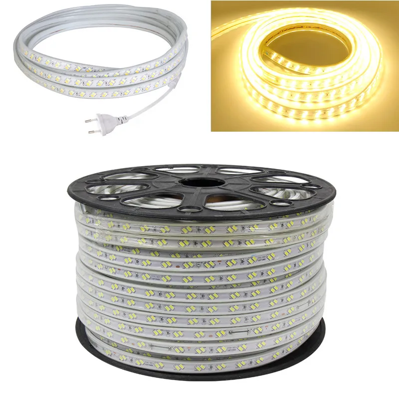 

220V LED Strip 2835 5730 High Brightness 120LEDs/m Flexible LED Light Outdoor Waterproof LED Strip Light Christmas Decoration