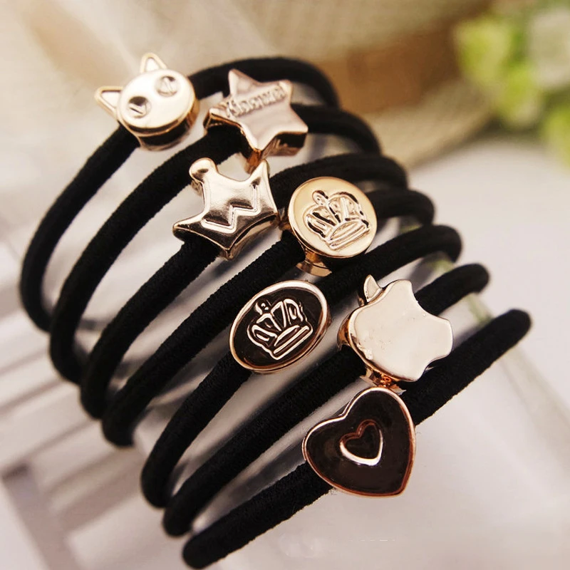 

7pcs/lot 5CM Hair Accessories Women Rubber Bands Scrunchy Elastic Hair Bands Girls Headband Decorations Ties Gum for Hair