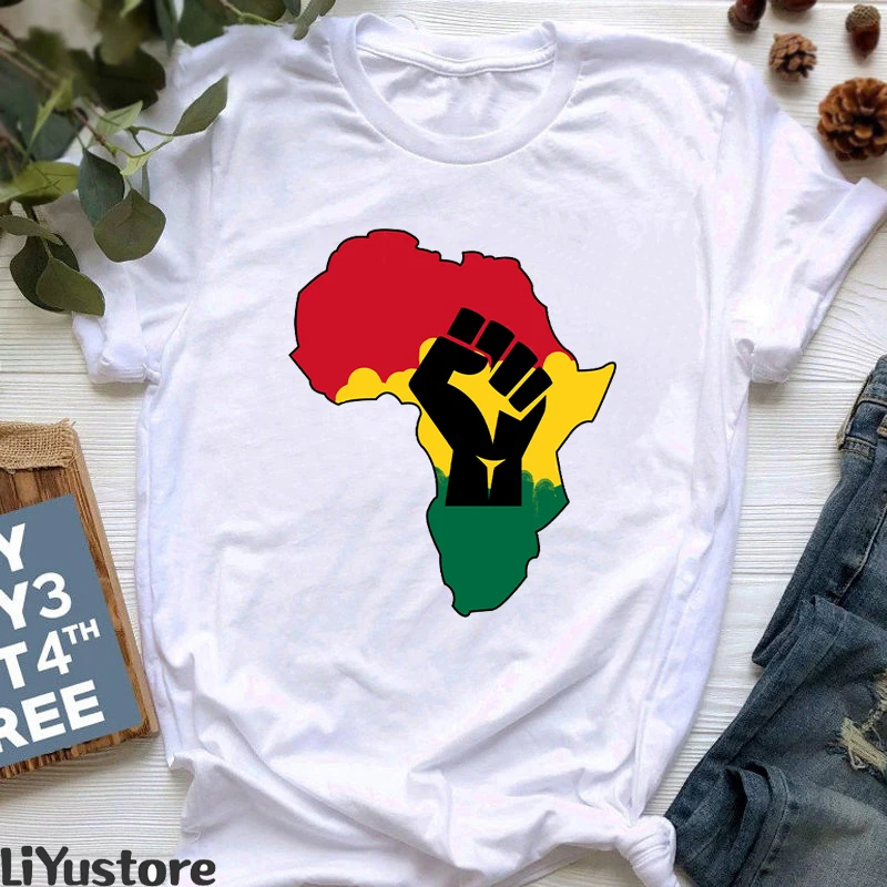 

Женские футболки с графическим принтом карты Африки, летние женские Топы в стиле Харадзюку, футболка для девочек, одежда с белым принтом, мо...