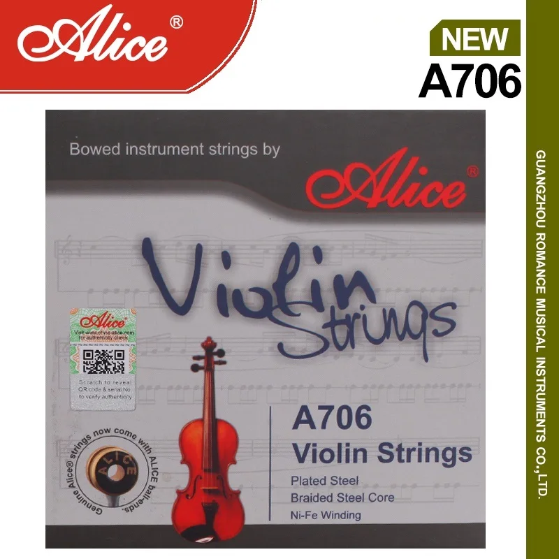 

Alice A706 Violin Sting Set, Plated Steel Plain String, Braided Steel Core