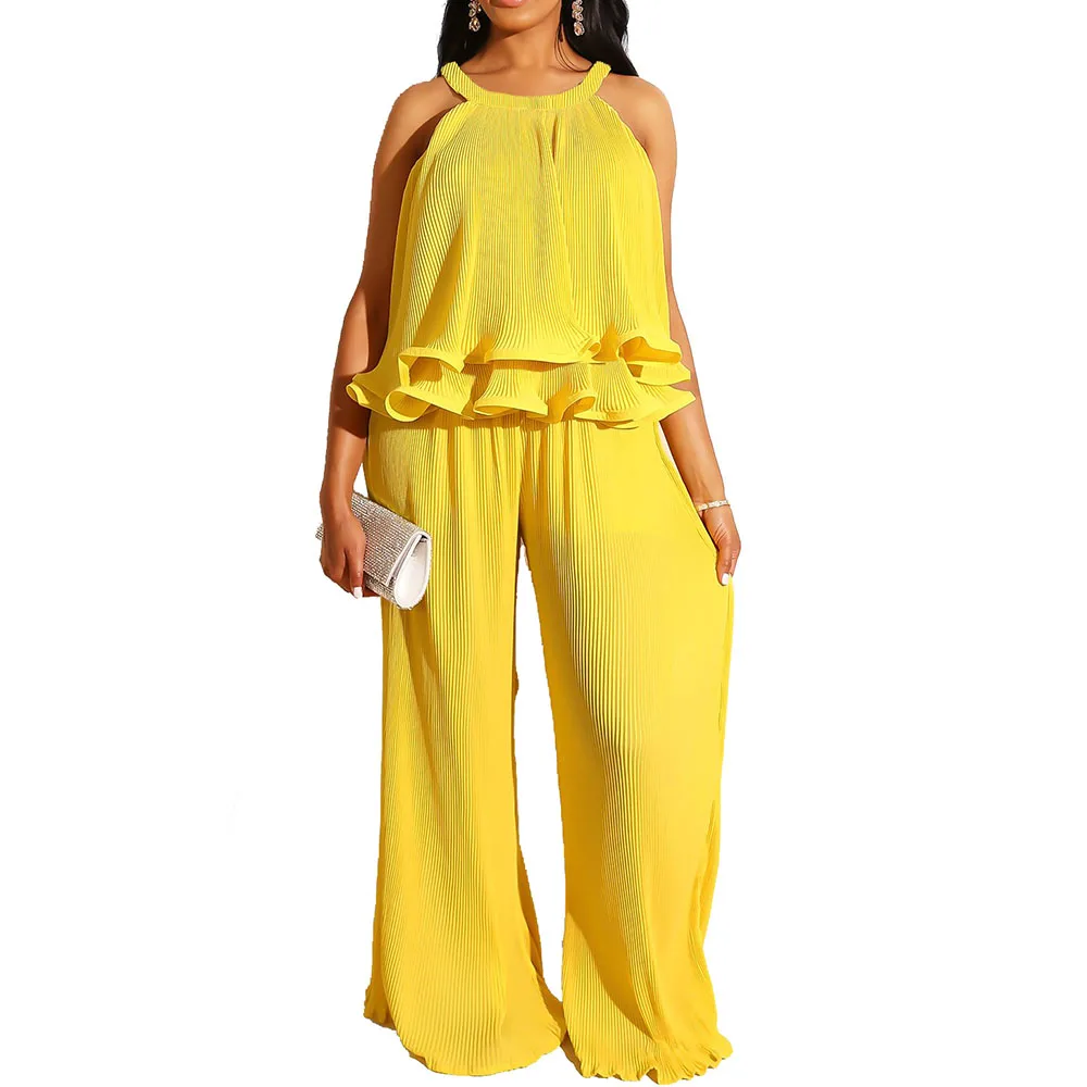 Летний комплект из 2 предметов в африканском стиле 2020 свободный желтый пляжный