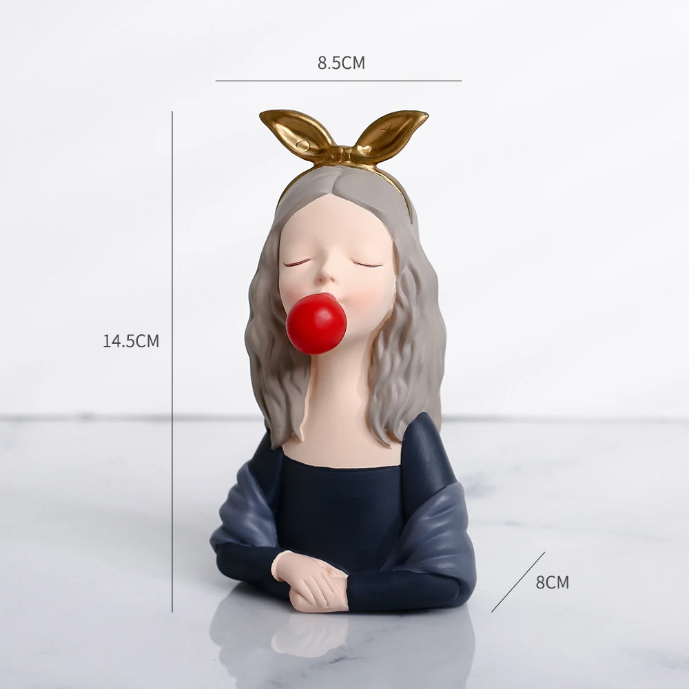 

Creative Bubble Girl Resin Character Model Sculpture Office Living Room Bedroom Decoration Modern Home Decor Beautiful Girl Gift