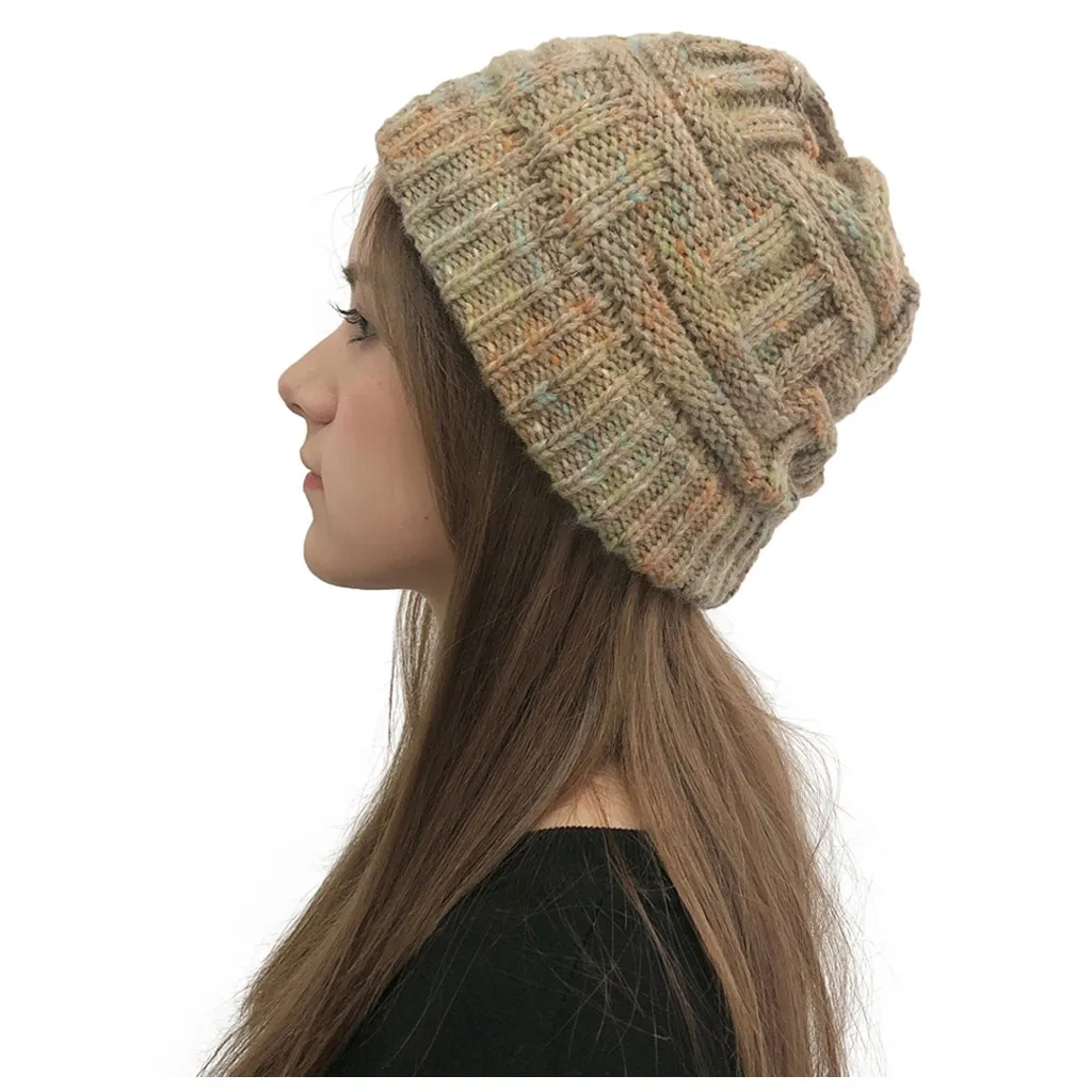 Женская модная повседневная шапка разноцветная уличная вязаные крючком шапки 2019