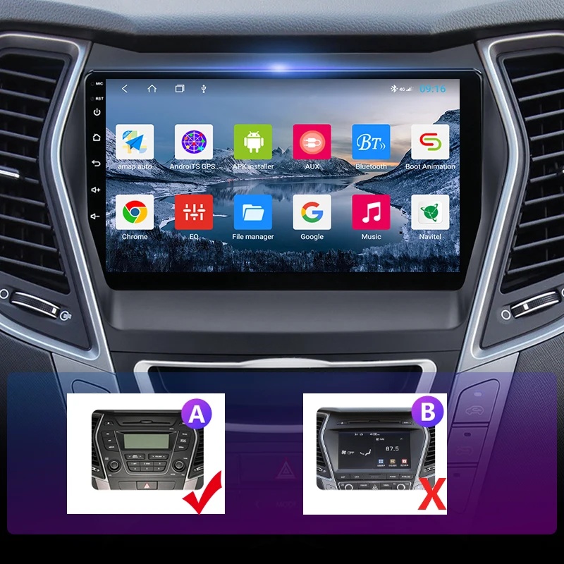 Автомагнитола 2 Din на Android 10 мультимедийный видеоплеер с GPS навигацией для Hyundai Santa