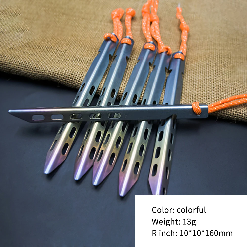 6 шт. из титана для палатки Peg V Shape титановый шип ветрозащитный Открытый Кемпинг