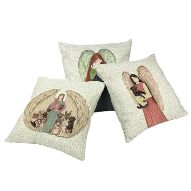 45*45 см крылья мультфильм Подушка для девочки набор милая собака животное спальня