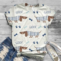 women short sleeve 3d animal print t shirt new summer casual loose cute dog tshirts fashion female tees top plus size s 5xl