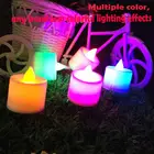 Беспламенные светодиодные чайсветильник свечи, цветная креативная электронная лампа с питанием от батарейки, украсветильник дома, свадьбы, дня рождения
