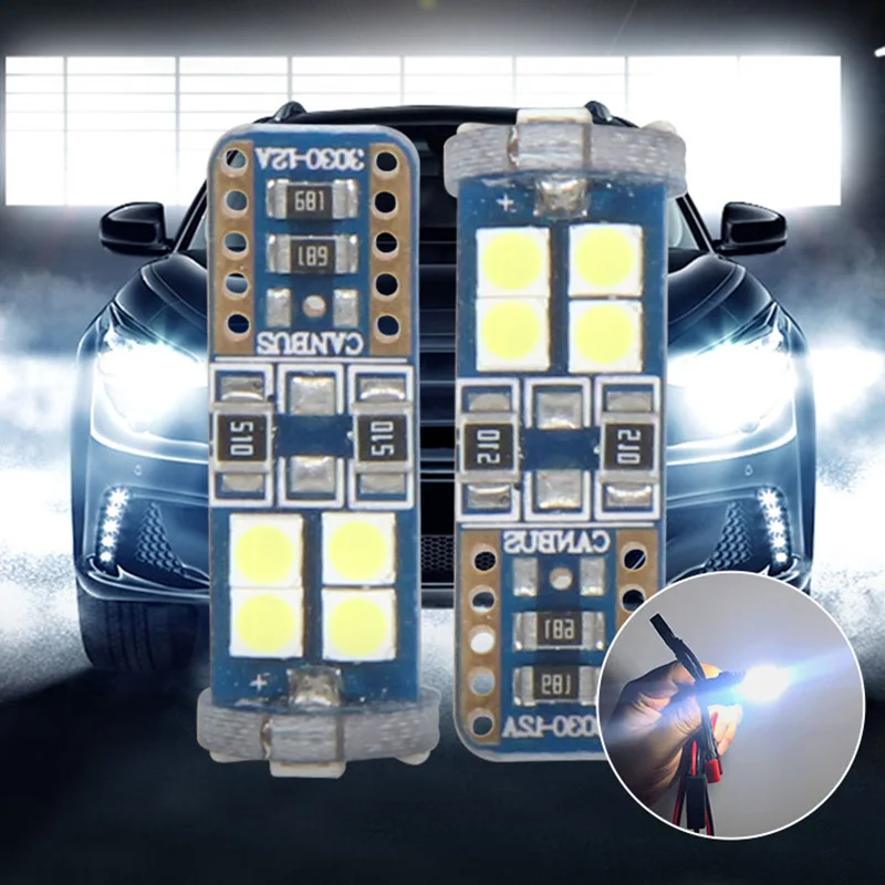 Высококачественная автомобильная светодиодная лампа T10 12 SMD 3030 Canbus светодиодный