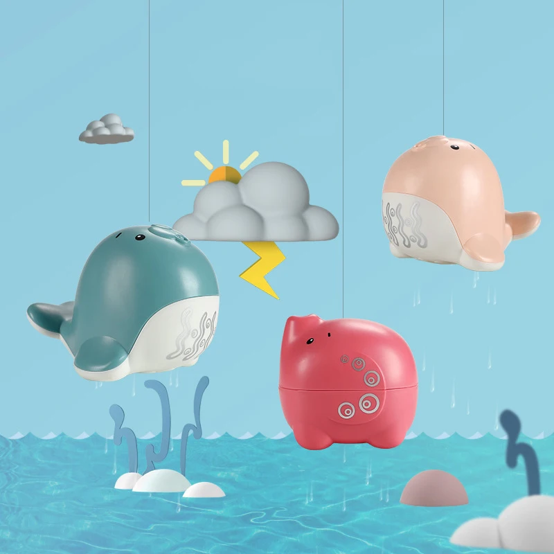 1 шт. Мультяшные животные Дельфин Душ Ванна игрушка для детей водные игрушки Детская ванная комната Спринклерные игрушки пляжные игрушки для купания для детей