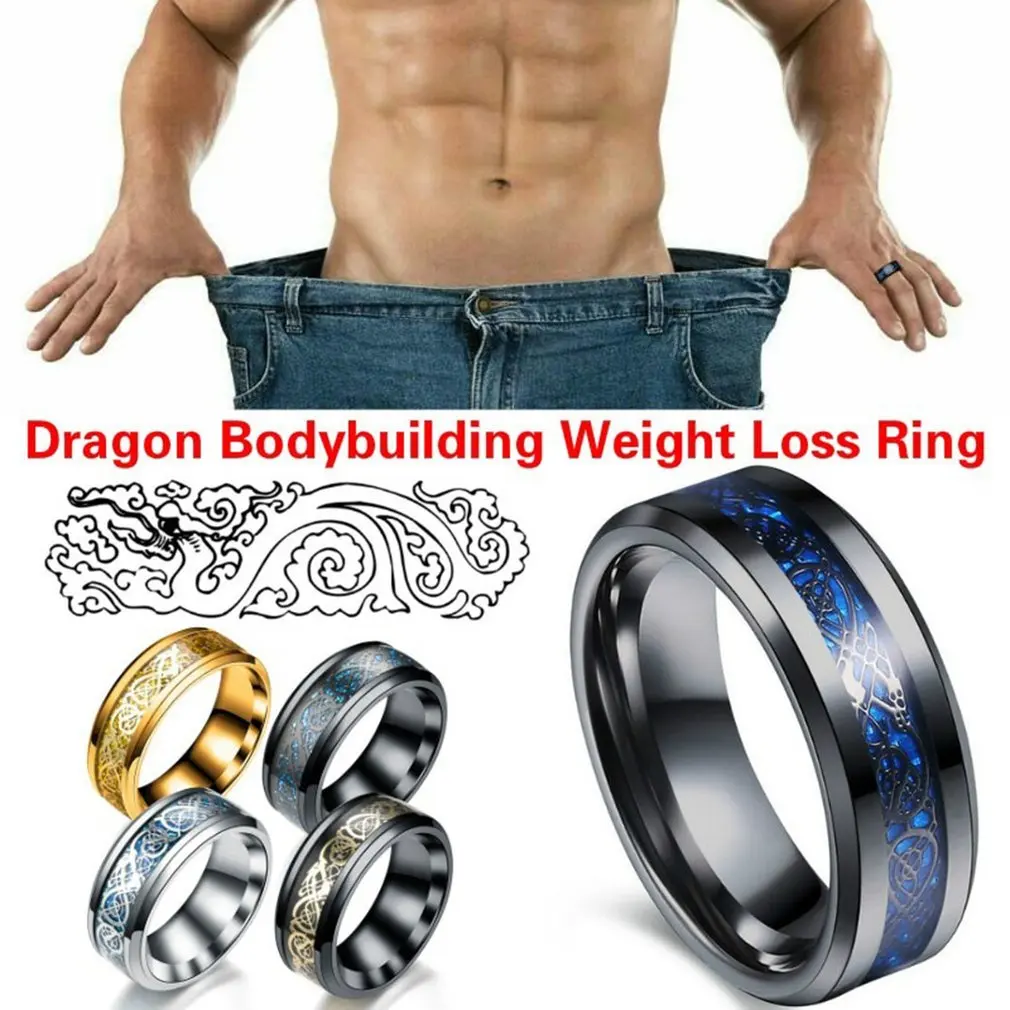 

New European Titanium Steel Inlay Silver Dragon Piece Retro Stainless Steel Dragon Tattoo Couple Ring Men's Slimming Ring