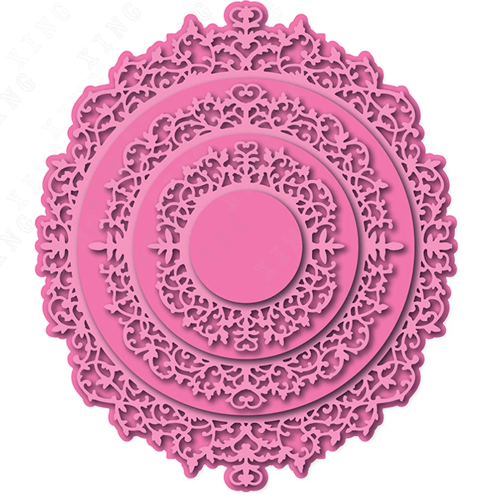 

Arrival Circle Lace Frame Reusable New Metal Cutting Dies 3D Craft Paper Card Embossing Folders Diy Scrapbooking Decoration Mold