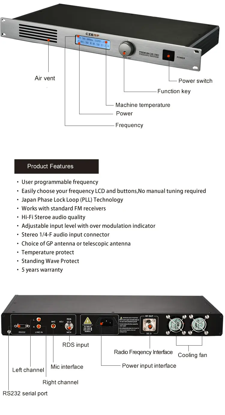 Free Shipping 50W Professional FM Radio Transmitter | &amp TV Broadcasting Equipment