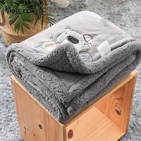 soft baby blanket newborn double thick flannel swaddle wrap breathable warm coral fleece blanket cute cartoon children quilt