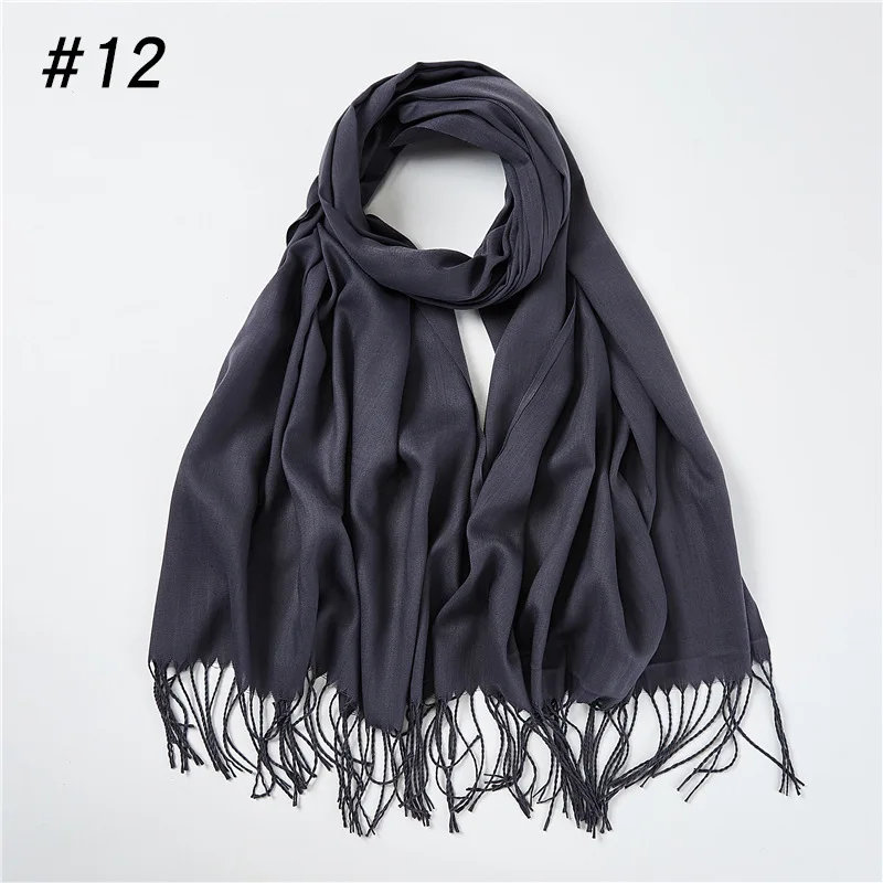 

Women Solid Color Cashmere Scarves with Tassel 2019 Autumn New Soft Warm Lady Girls Wraps Thin Long Scarf Female Shawl Men Scarf