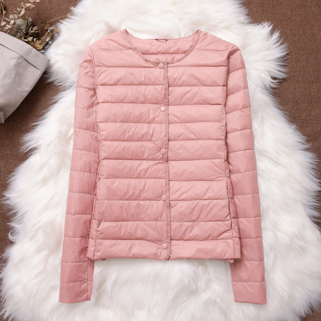 

Liner Thin down Jacket Women's Short Style Collarless for Autumn and Winter Thin L Light Within the Wear Bottoming Genuine